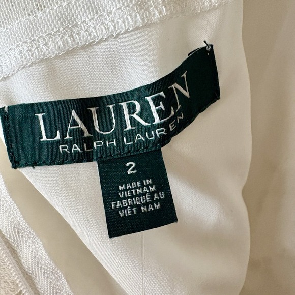 NEW Lauren Ralph Lauren Cream Ivory Lace‎ Dress Boat Neck Cotton Blend Women's 2 - Picture 12 of 12